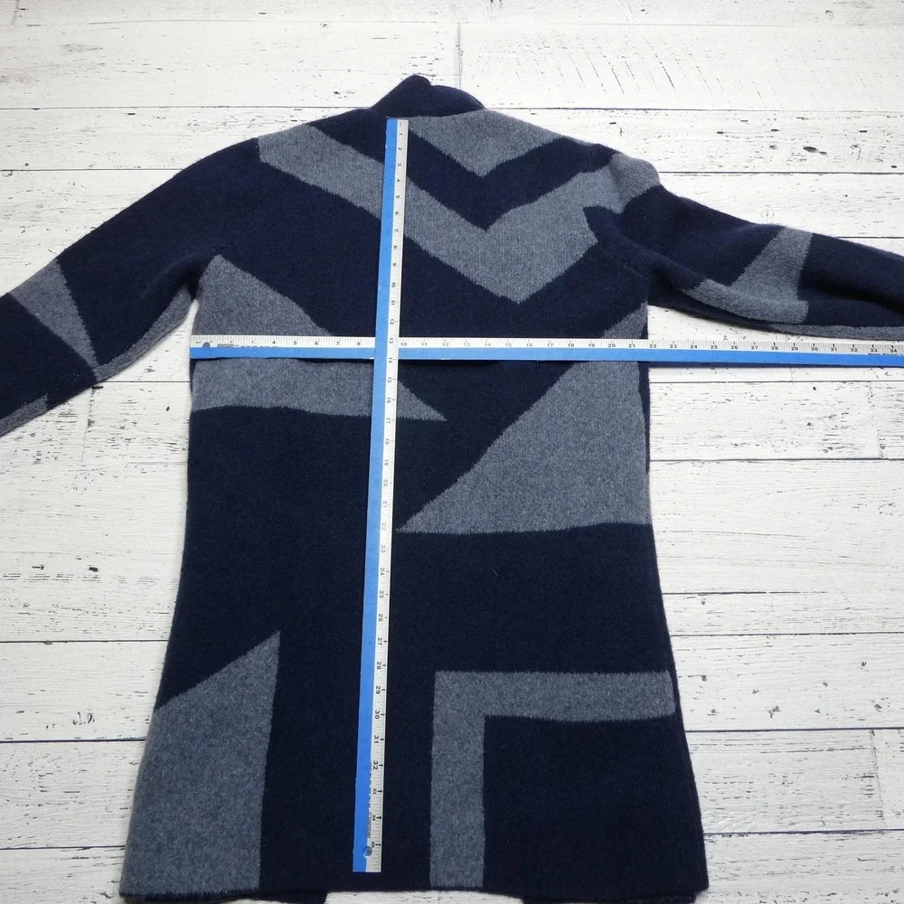 Banana Republic Sweater Womens Large Blue Gray Wool Yak Long Open Front Cardigan - Picture 7 of 9
